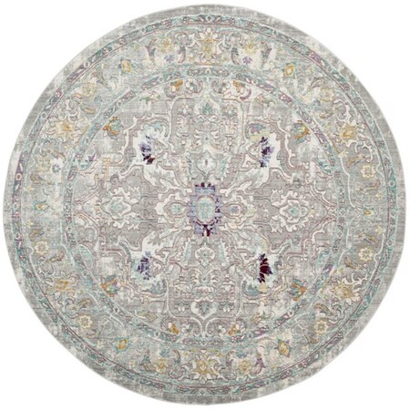 Safavieh 6 ft.-7 in. x 6 ft.-7 in. Mystique Power Loomed Round Area Rug, Grey and Multi MYS922R-7R